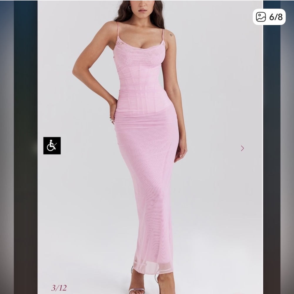 House of CB Nalini Cotton Candy Pink Maxi dress